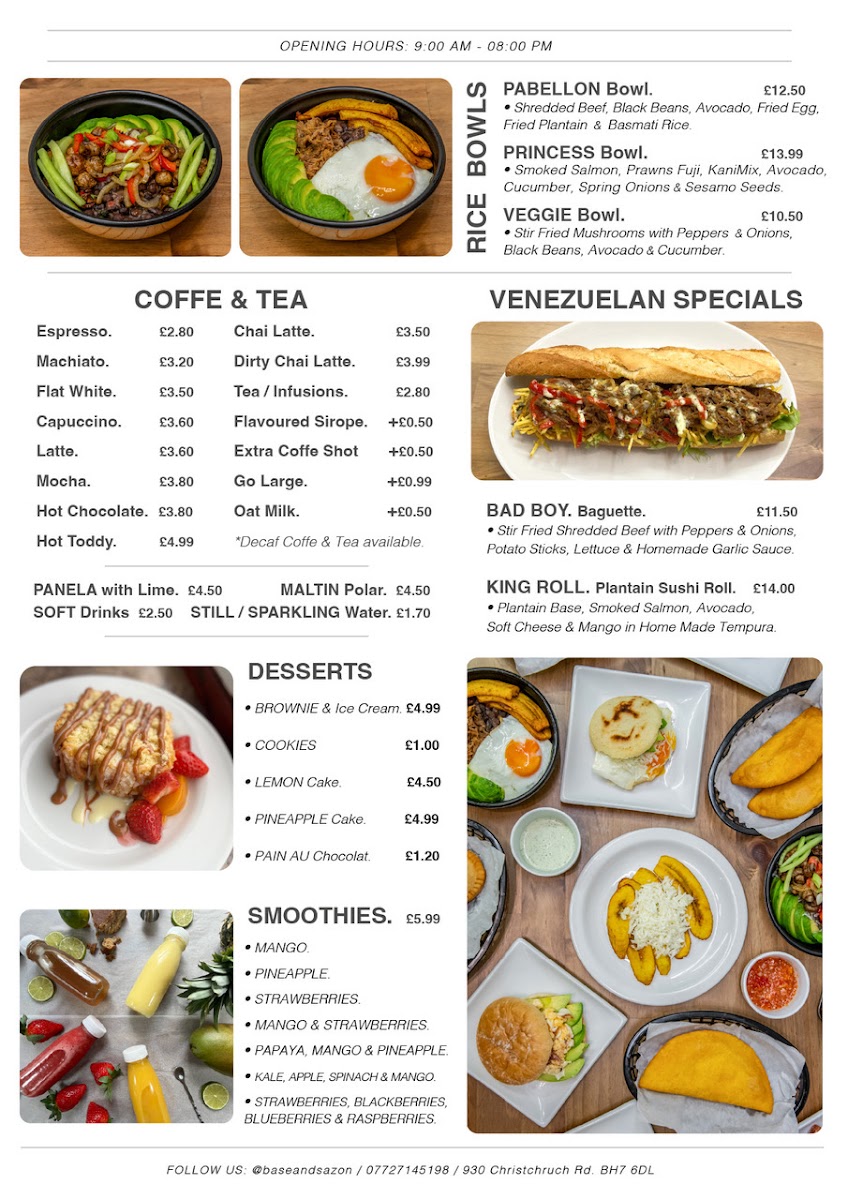 Cali Café menu board