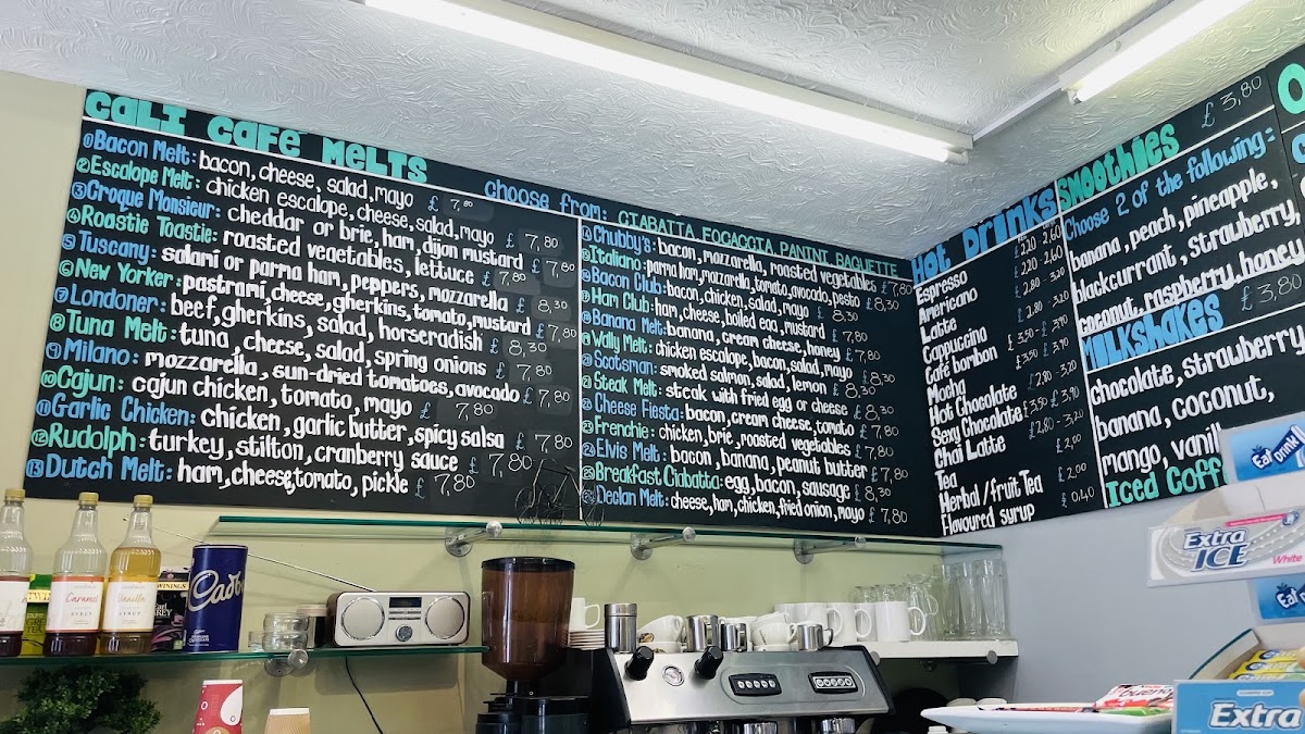 Cali Café menu board