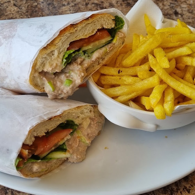 Tuna Salad Baguette and Fries