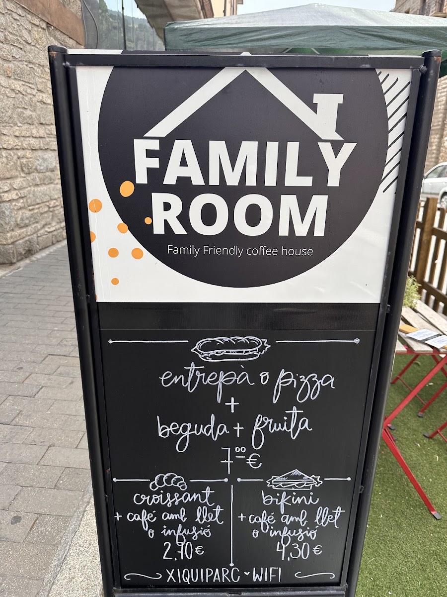 Family Room menu board