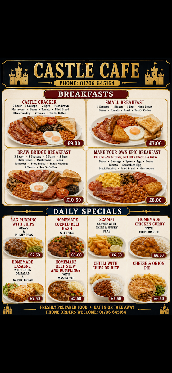 Castle menu board
