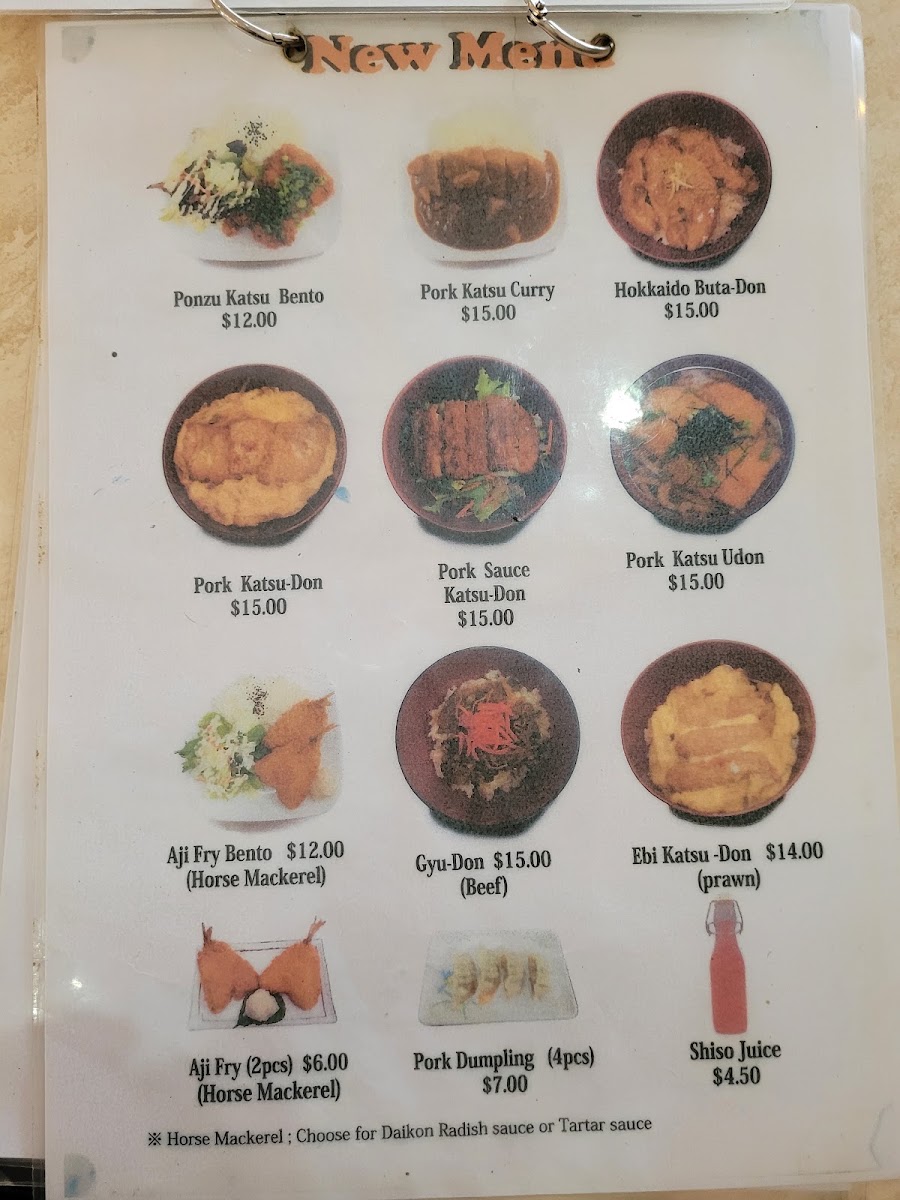 Rapid Cafe japanese Cuisine menu board