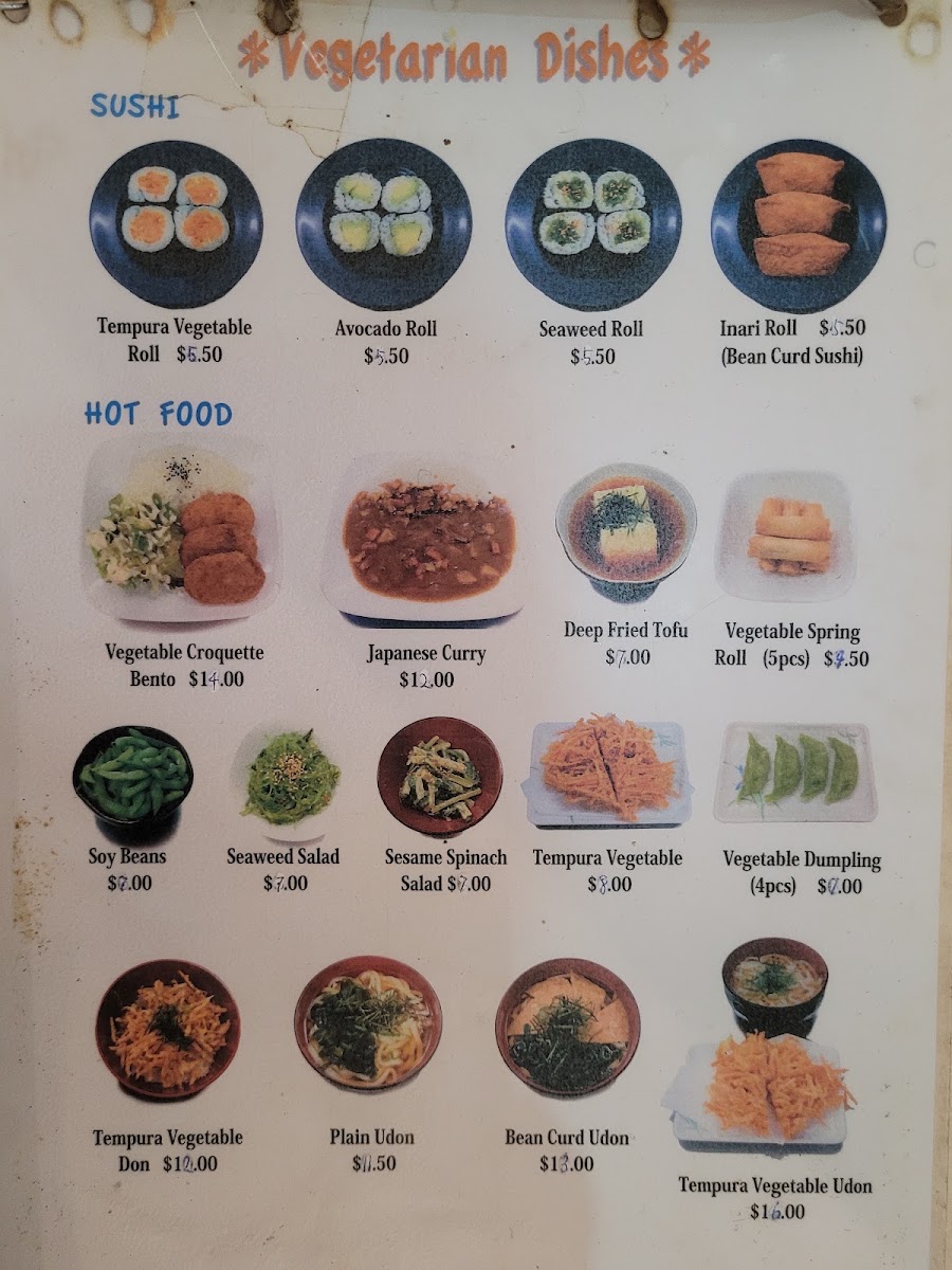 Rapid Cafe japanese Cuisine menu board