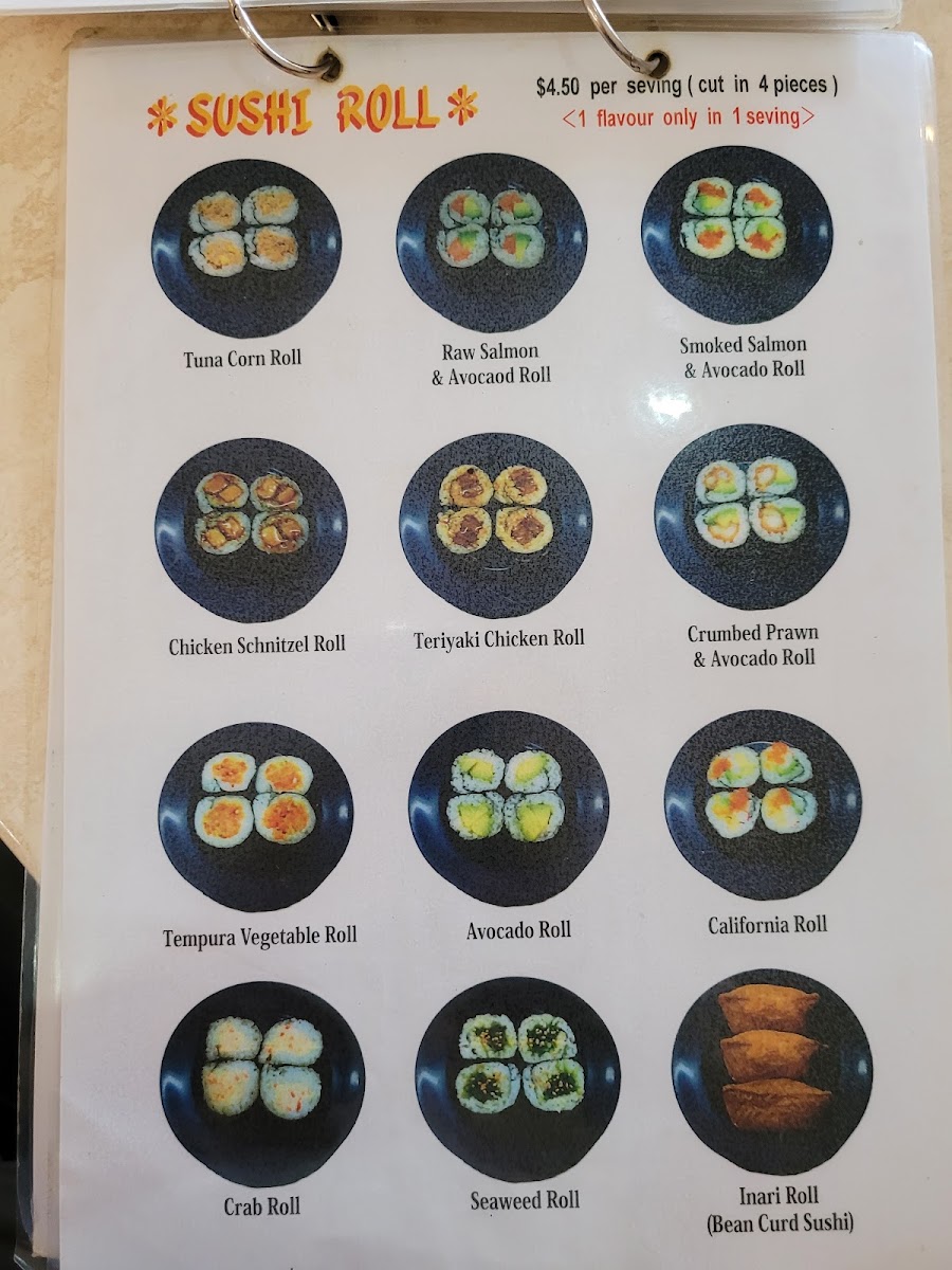 Rapid Cafe japanese Cuisine menu board