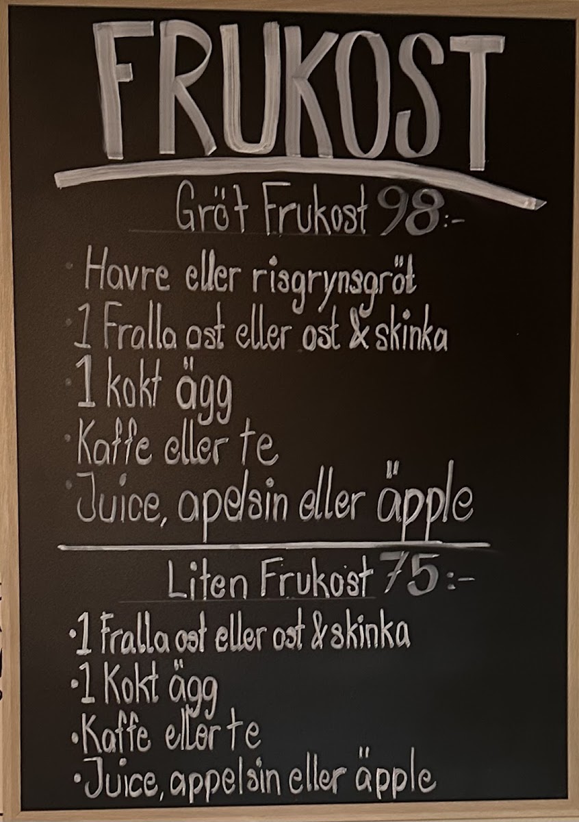 Hantverkscafét menu board