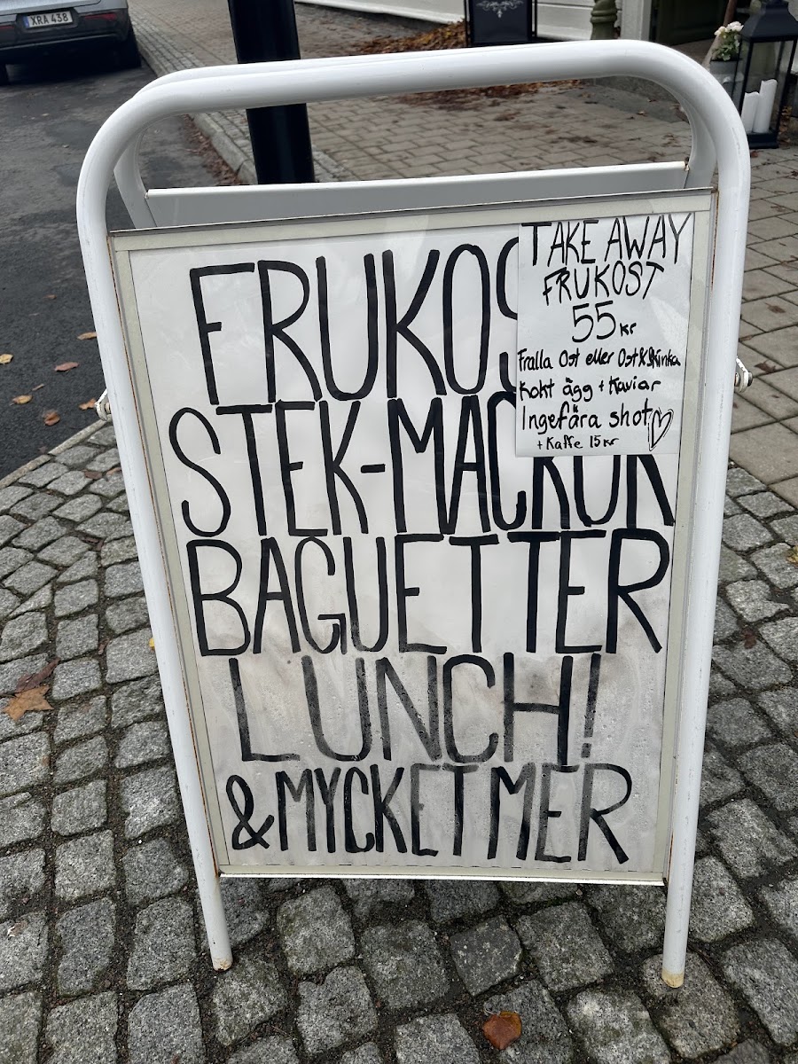 Hantverkscafét menu board