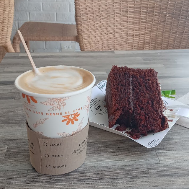 Capuchino Caliente Y Torta de Chocolate