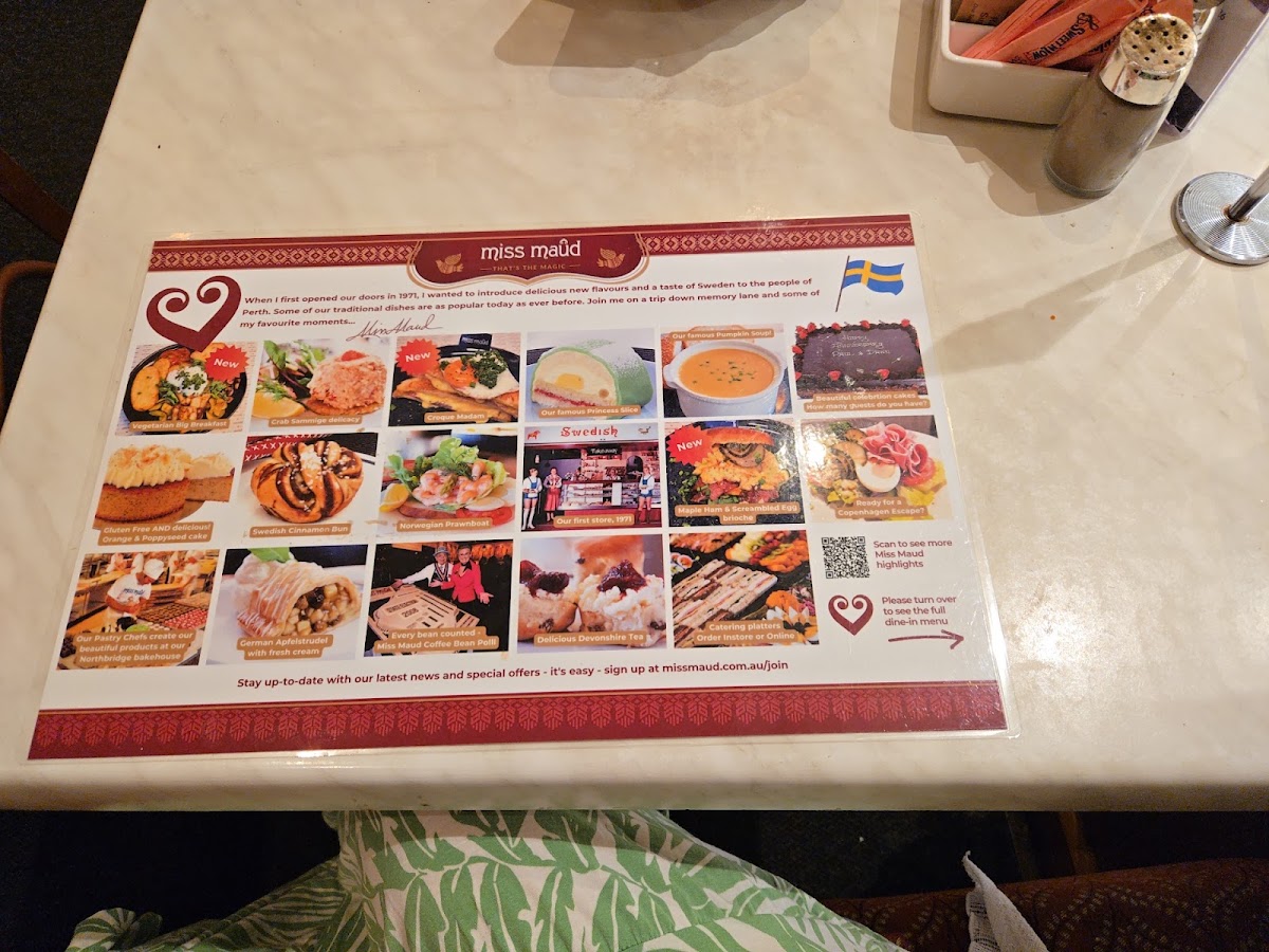 Miss Maud Cockburn Gateway menu board