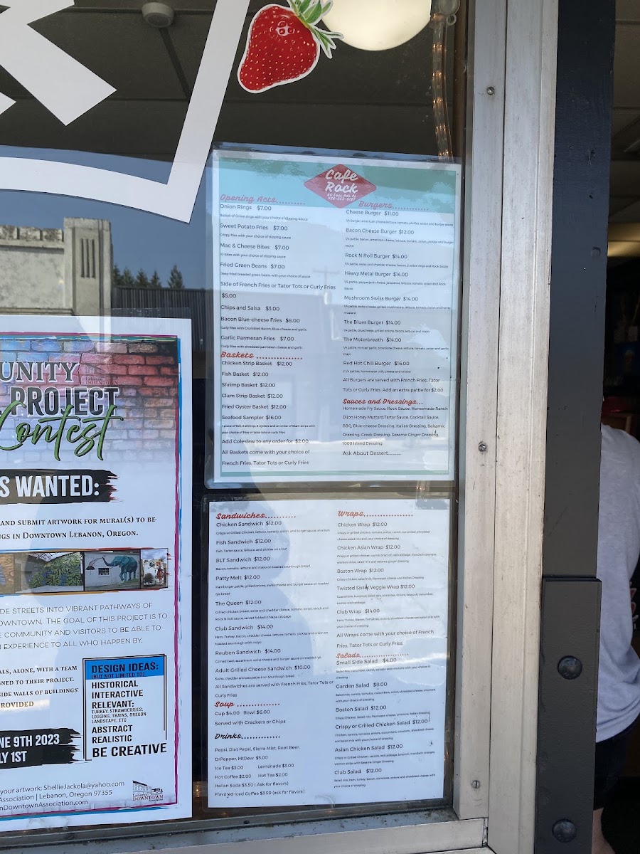 Cafe Rock menu board