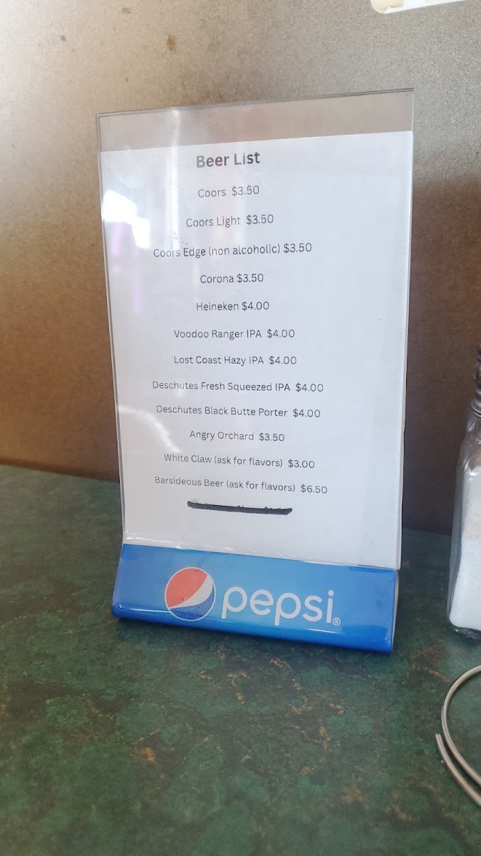 Cafe Rock menu board