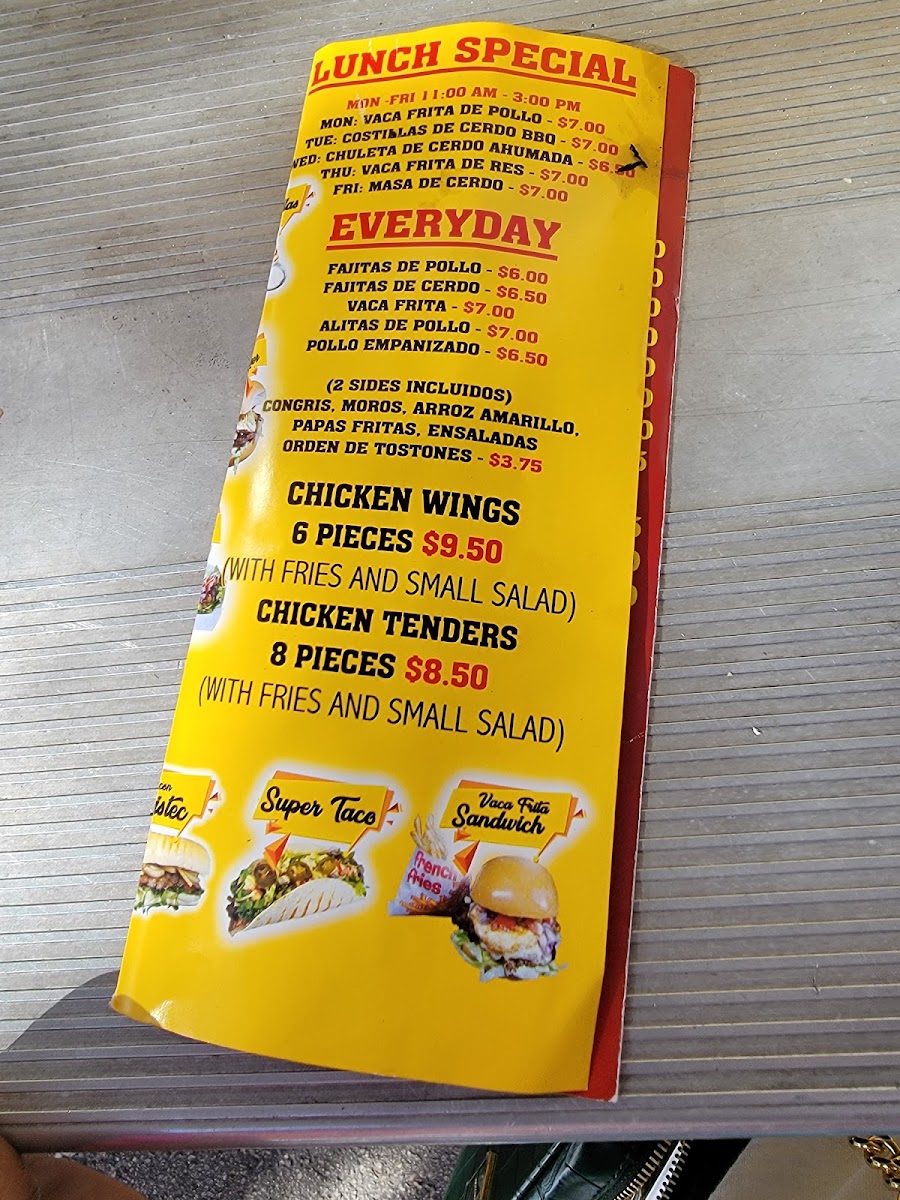 Mario's Rapid Food LLC menu board