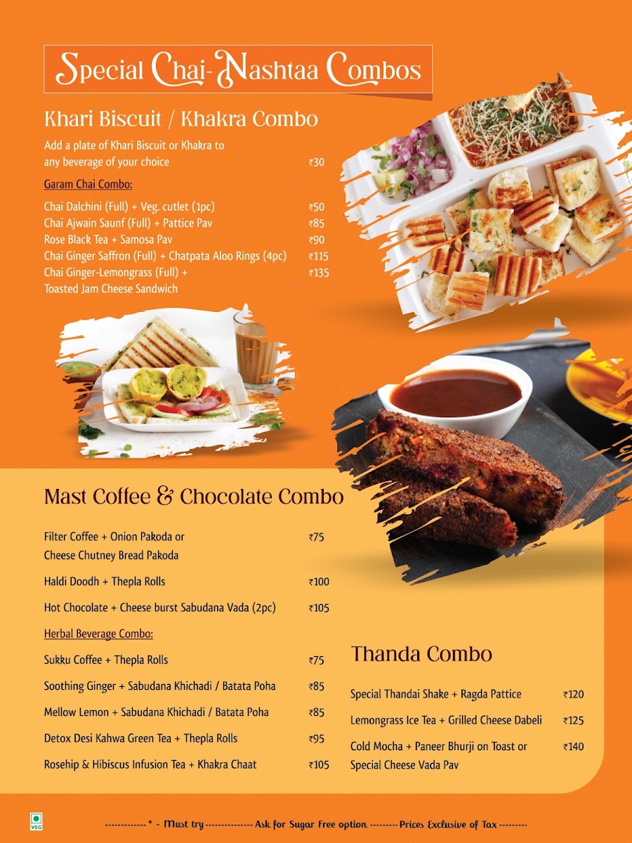 Chai n' Gupshup Tea Hangout menu board