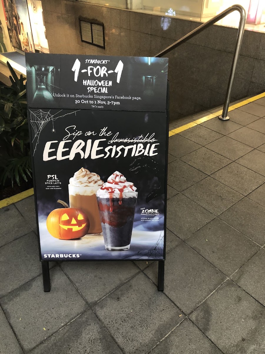 Starbucks Centrepoint menu board