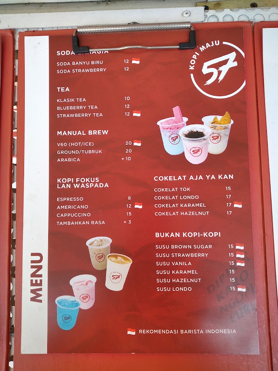 KOPI MAJU 57 - GOR TRI LOMBA JUANG menu board