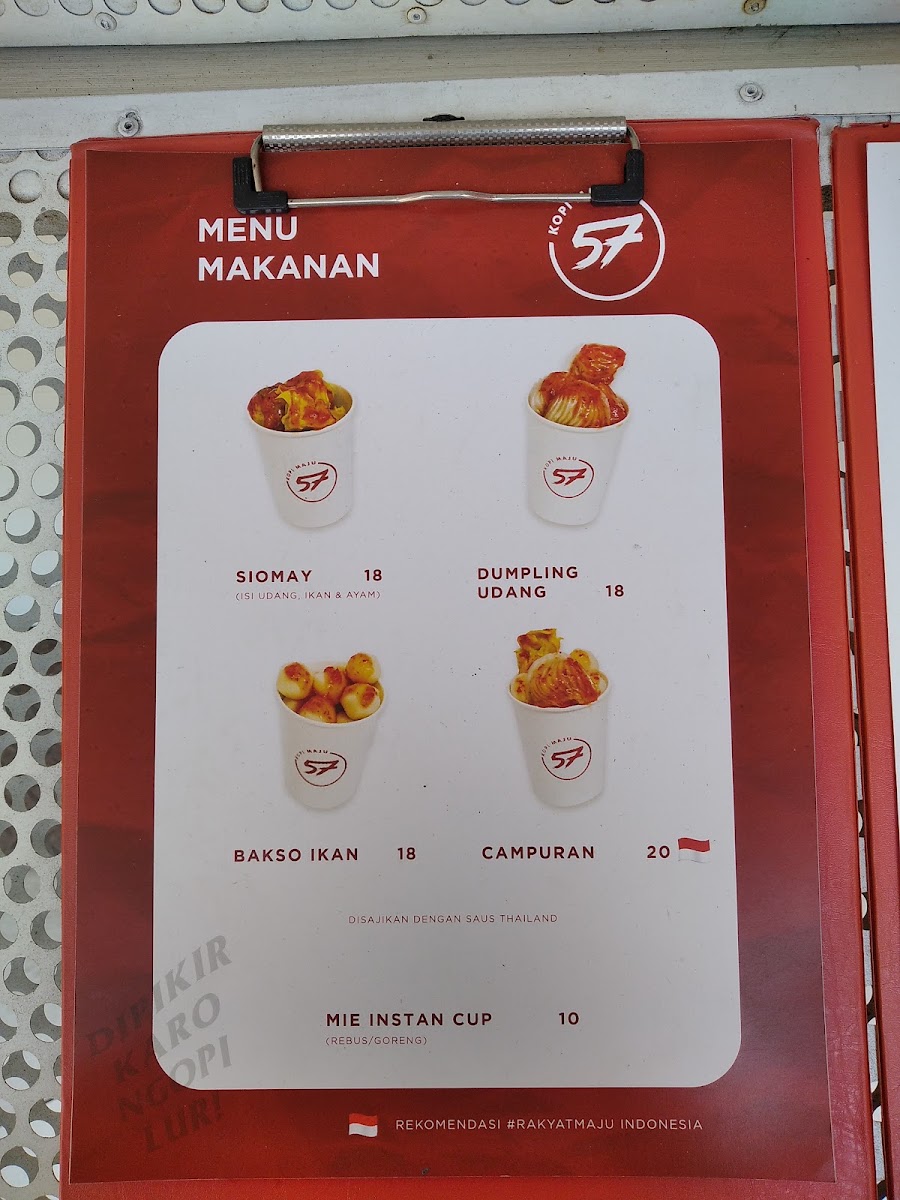 KOPI MAJU 57 - GOR TRI LOMBA JUANG menu board