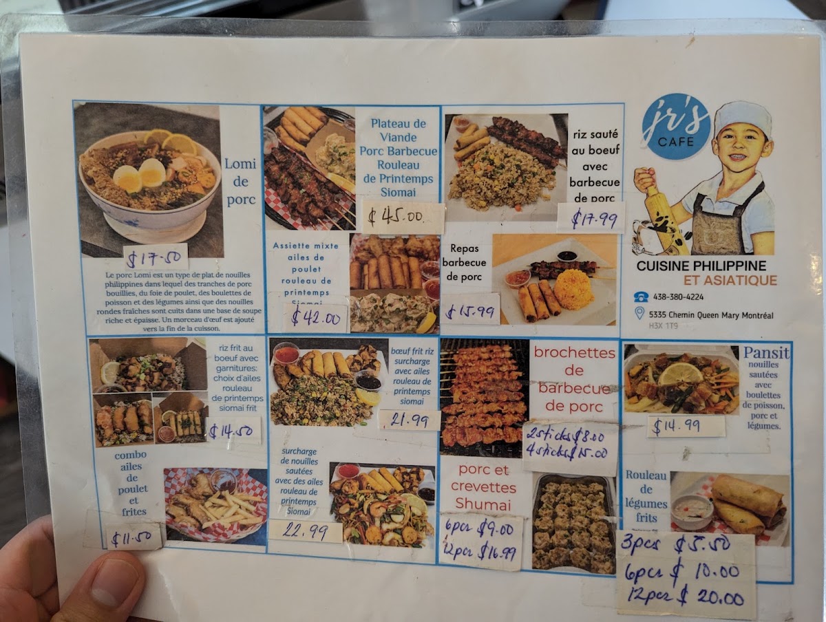 Jr's Café menu board