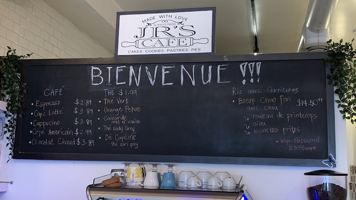 Jr's Café menu board