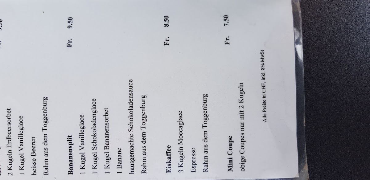 Bäckerei Konditorei Confiserie Café Ziehler menu board