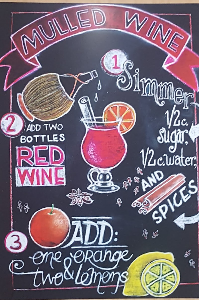 Red Relish Cafe menu board