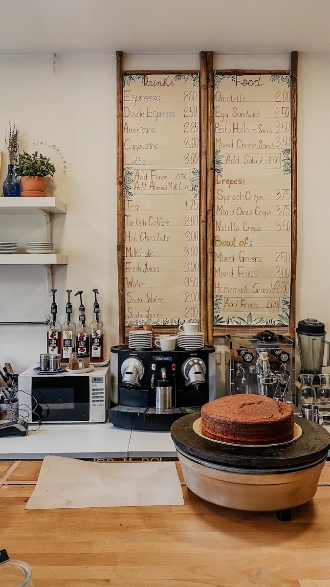 Mia Cara cafe menu board