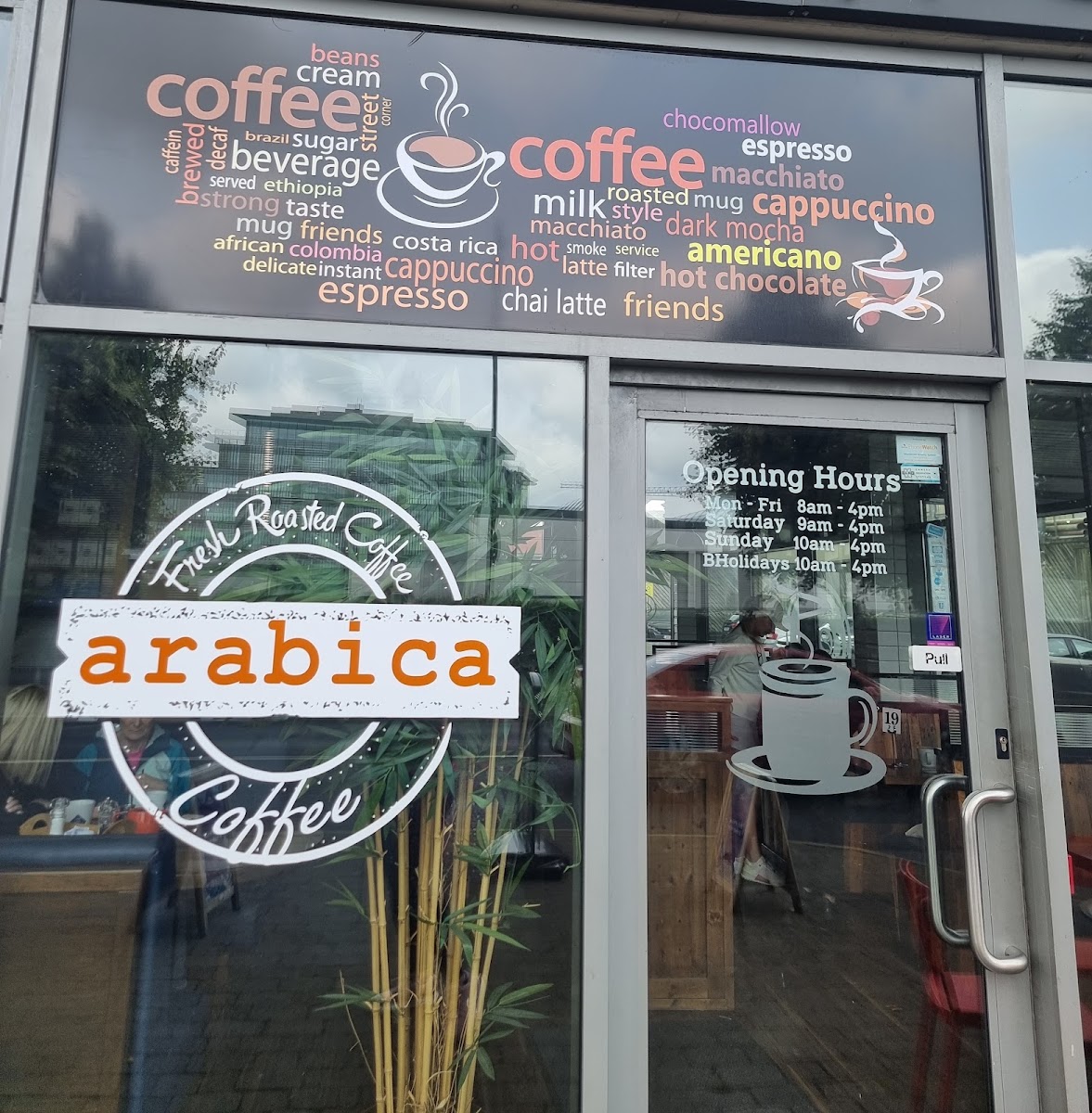 Arabica Coffee House menu board