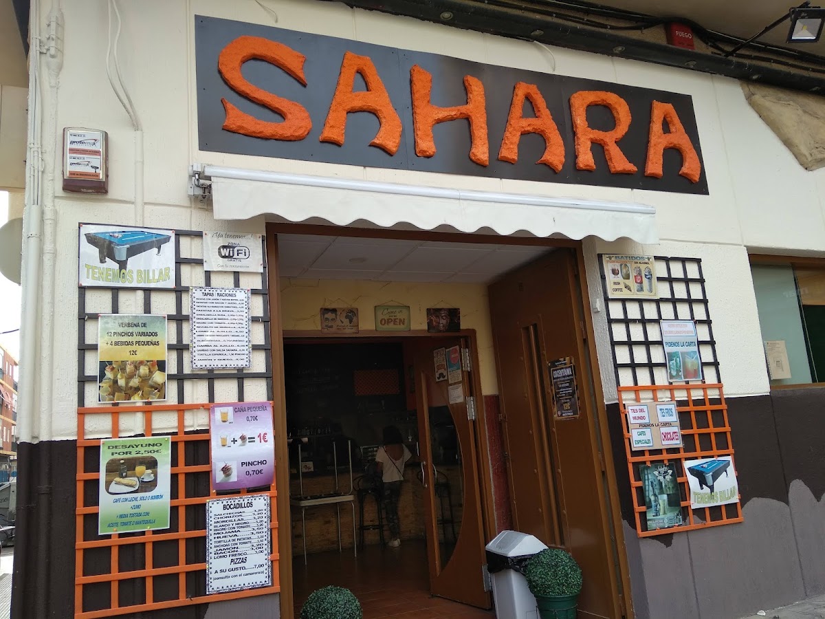 Cafetería Sahara menu board