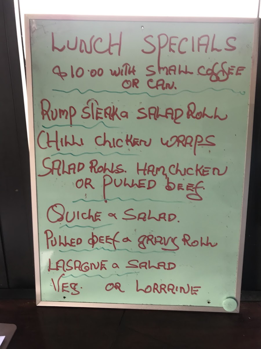 Cafe Thrive menu board