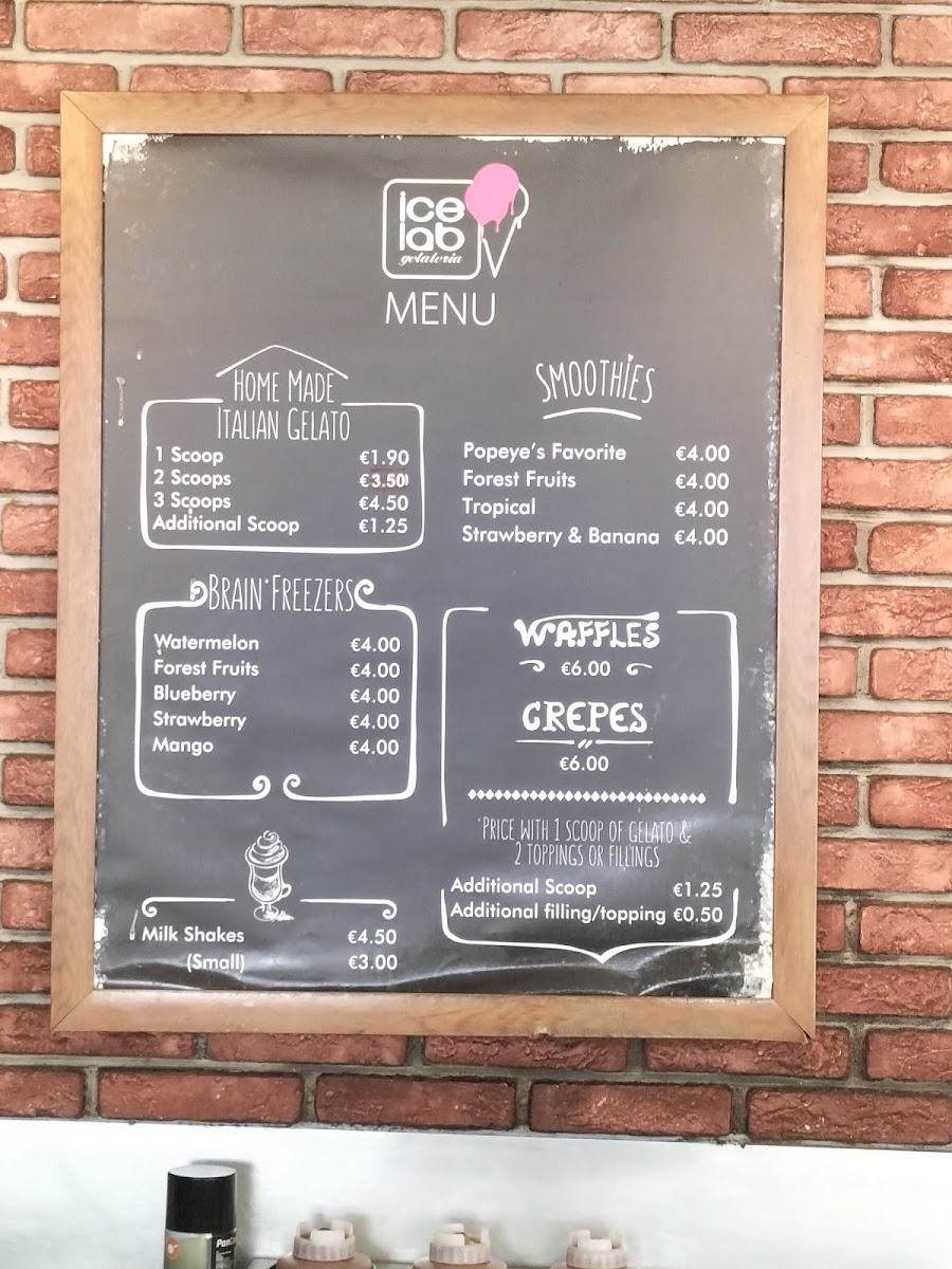South Coast Specialty Coffee menu board