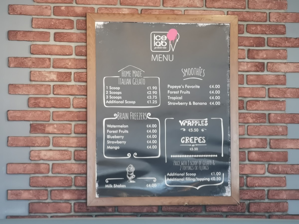 South Coast Specialty Coffee menu board