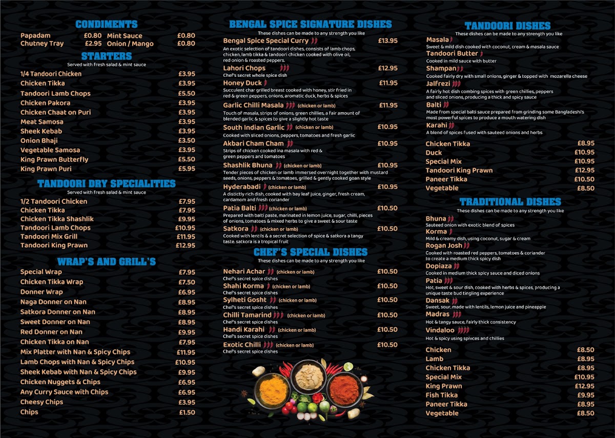The Corner Caff menu board