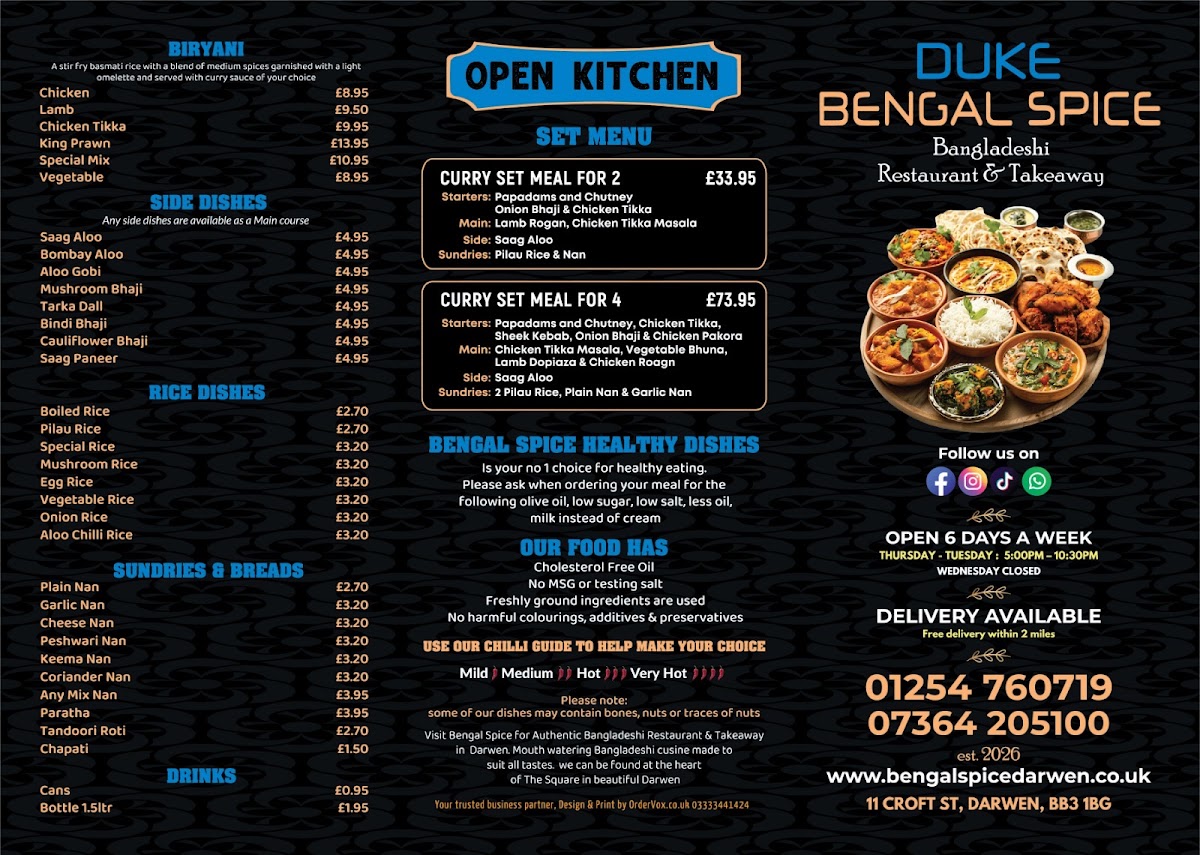 The Corner Caff menu board