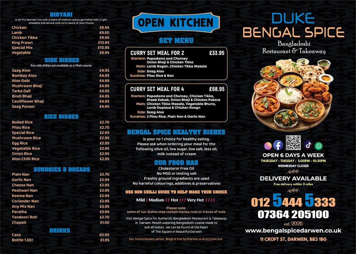 The Corner Caff menu board