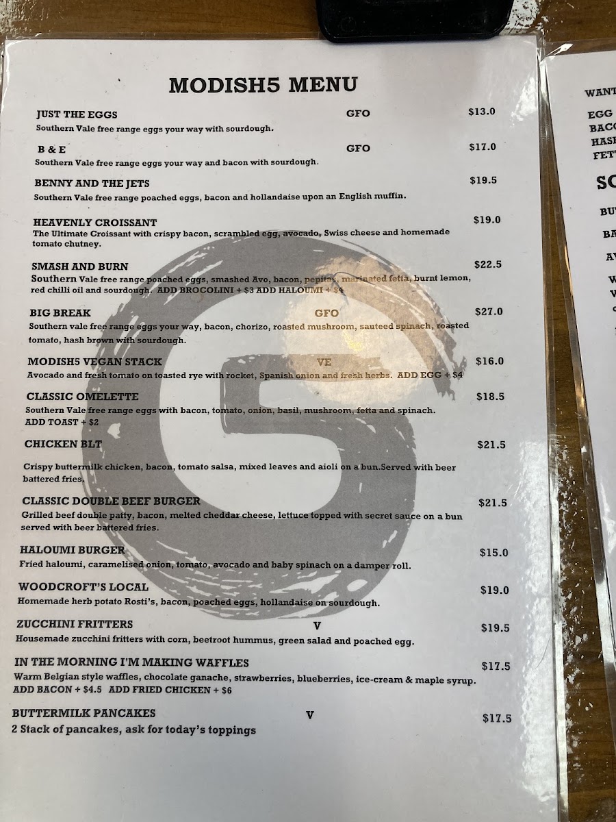 Modish menu board