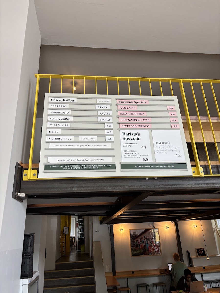 Coffee Circle Wedding menu board
