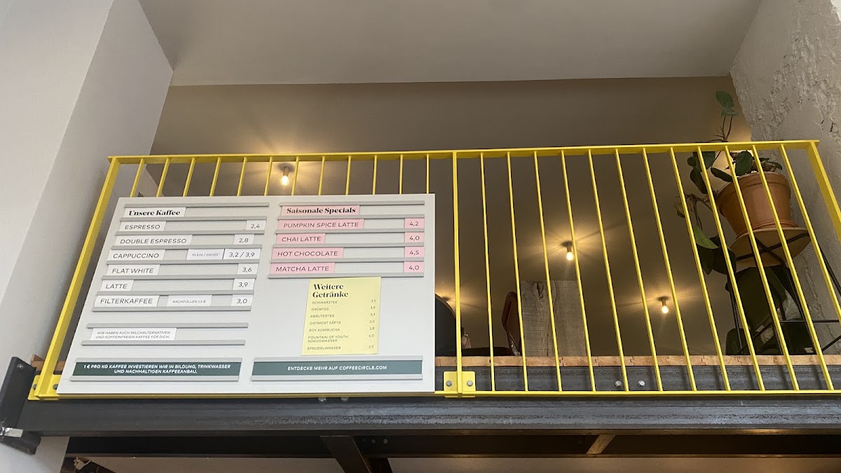 Coffee Circle Wedding menu board