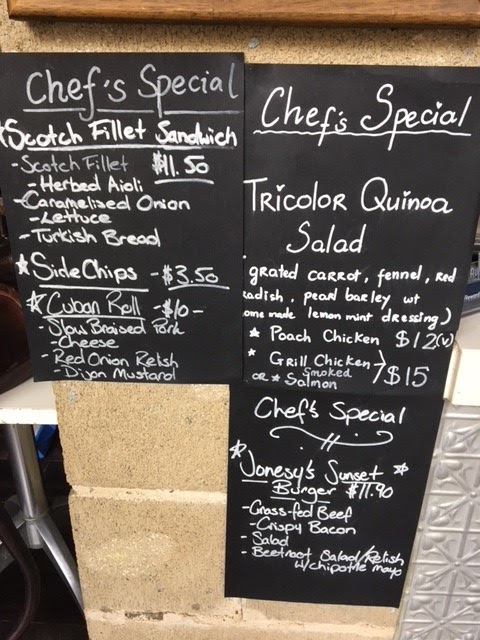 Jones Street Cafe menu board