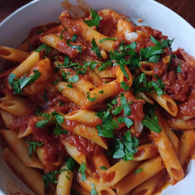 Penne Gamberi Arrabbiata