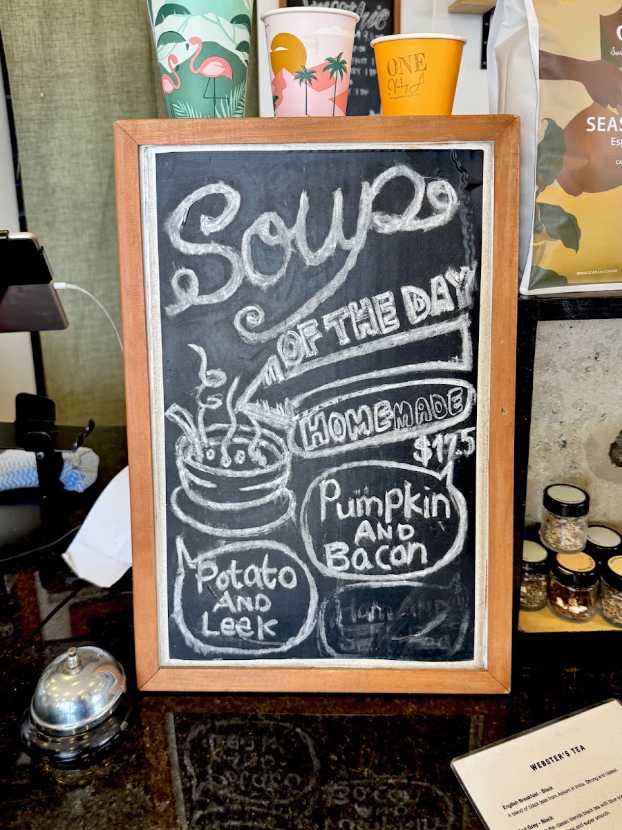 One Vicky Ave Coffee & Kitchen menu board