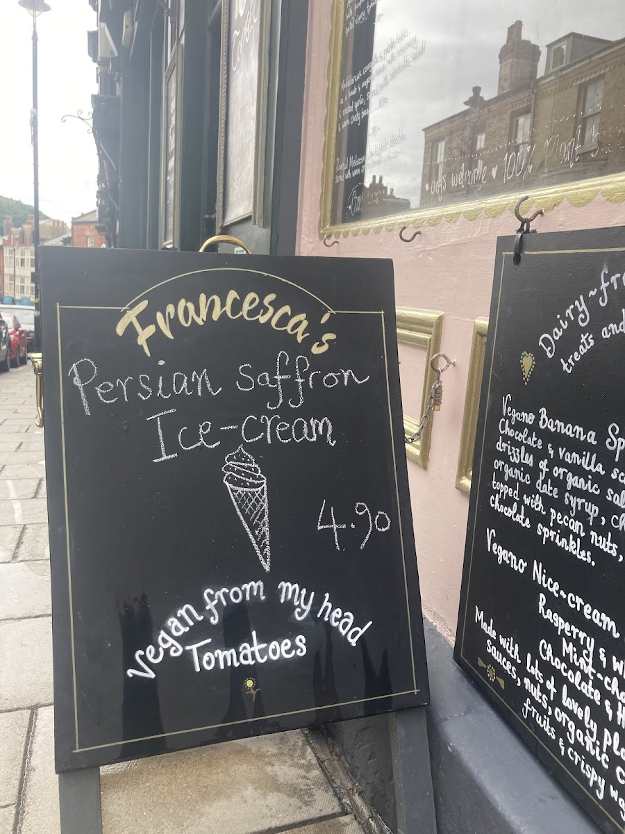Francesca's street eat menu board