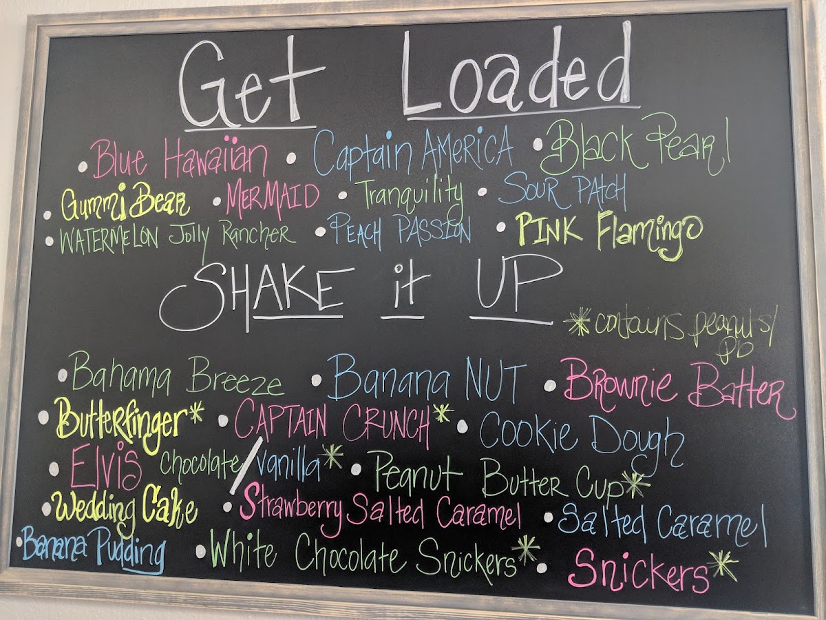 Loaded Nutrition menu board