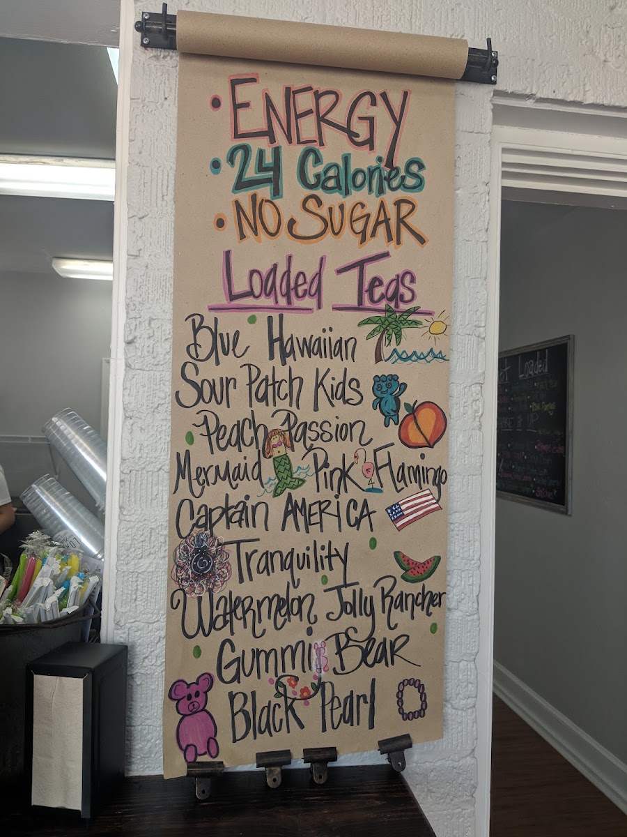 Loaded Nutrition menu board