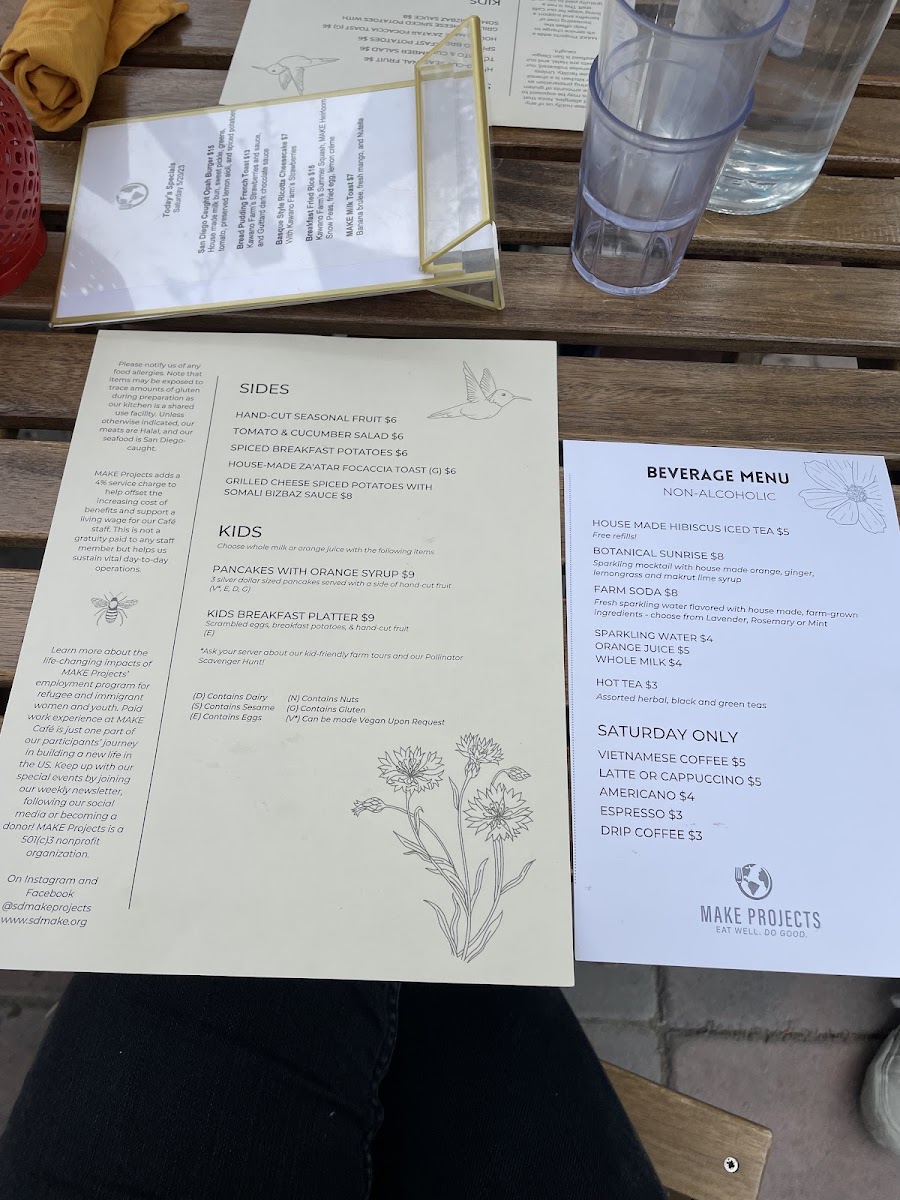 MAKE Projects menu board