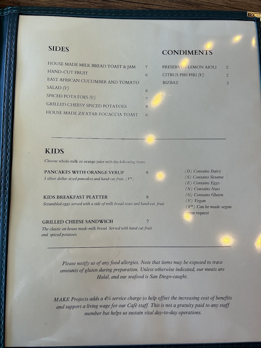 MAKE Projects menu board