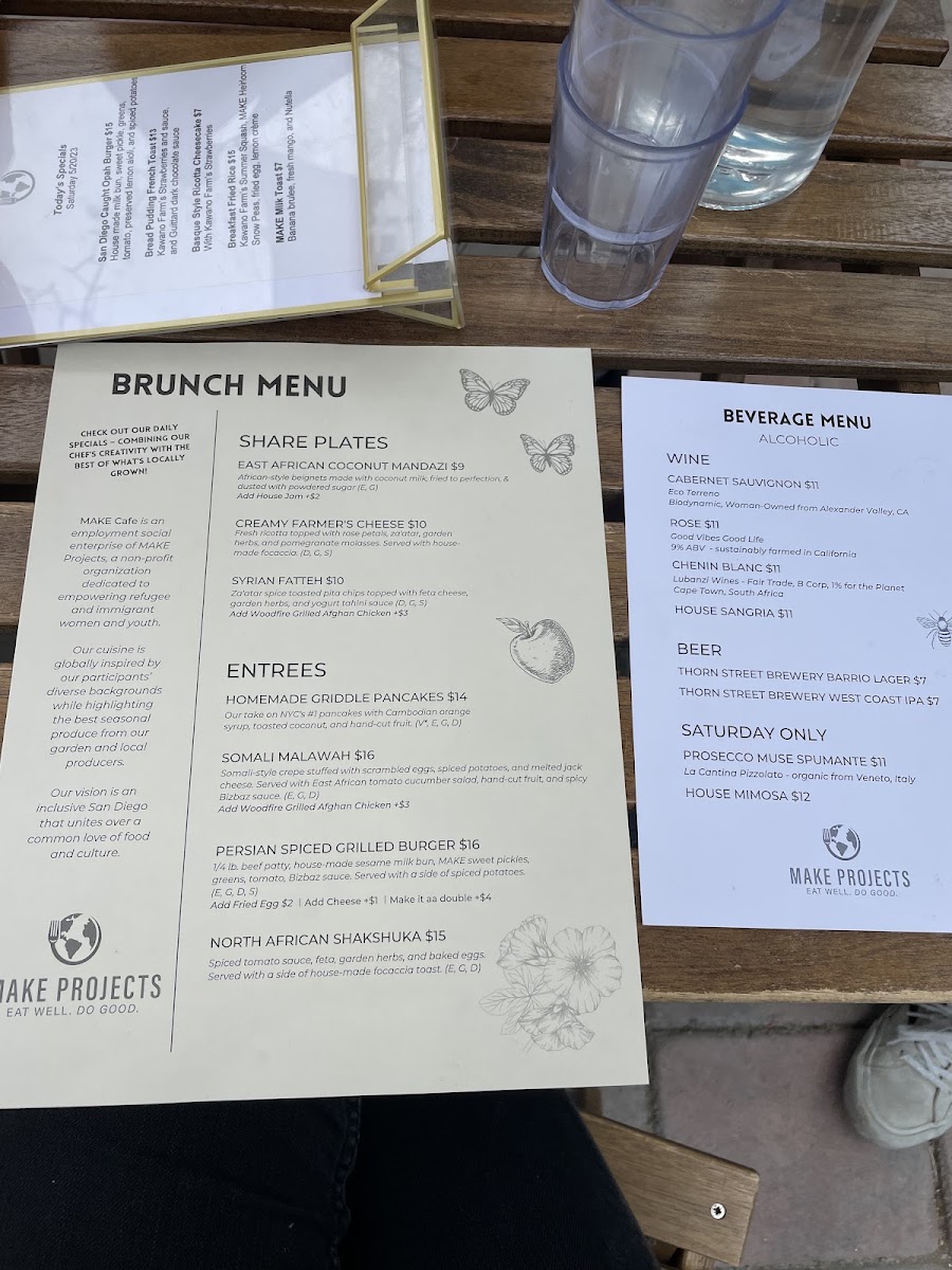 MAKE Projects menu board