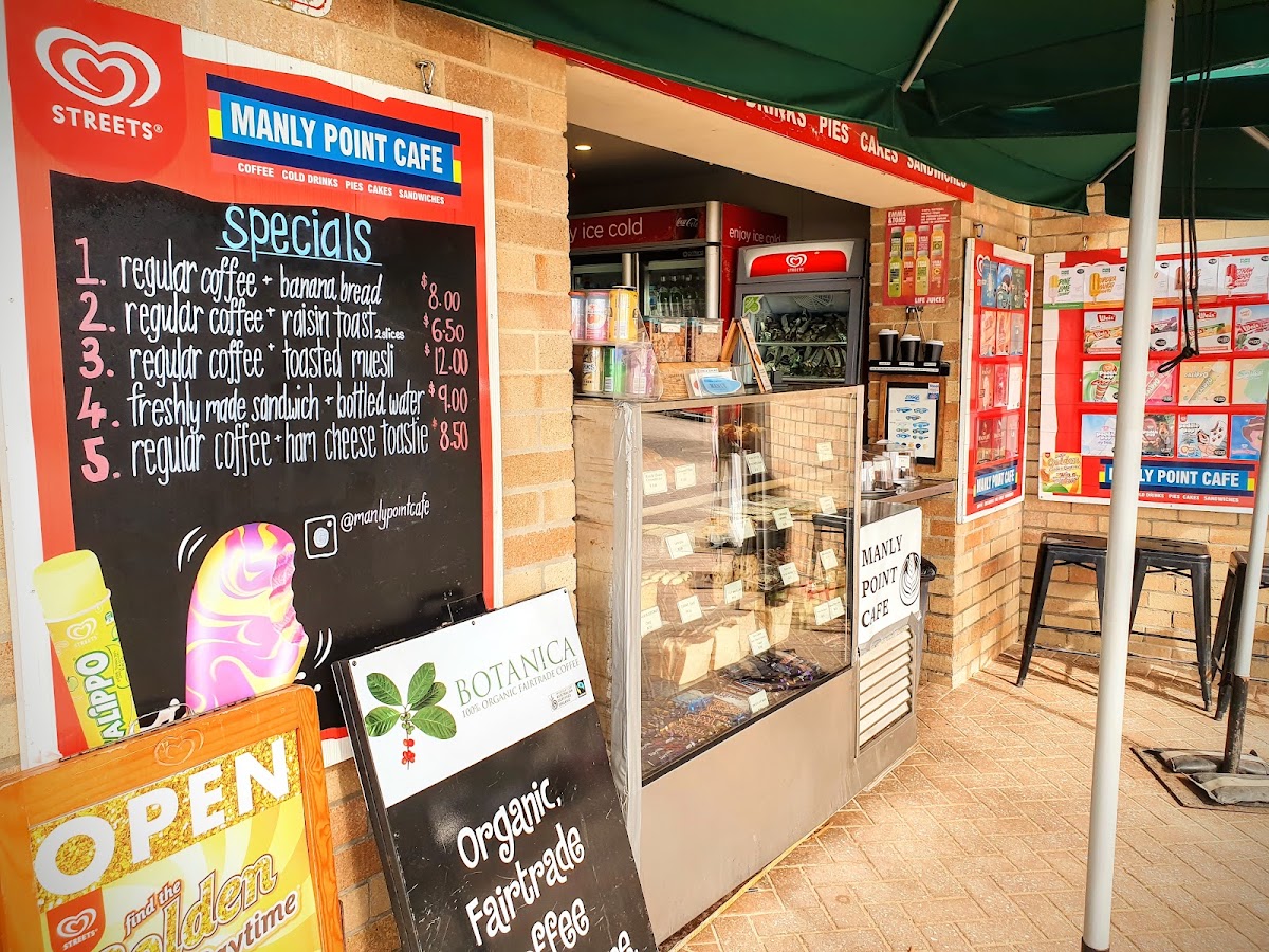 Manly Point Cafe menu board