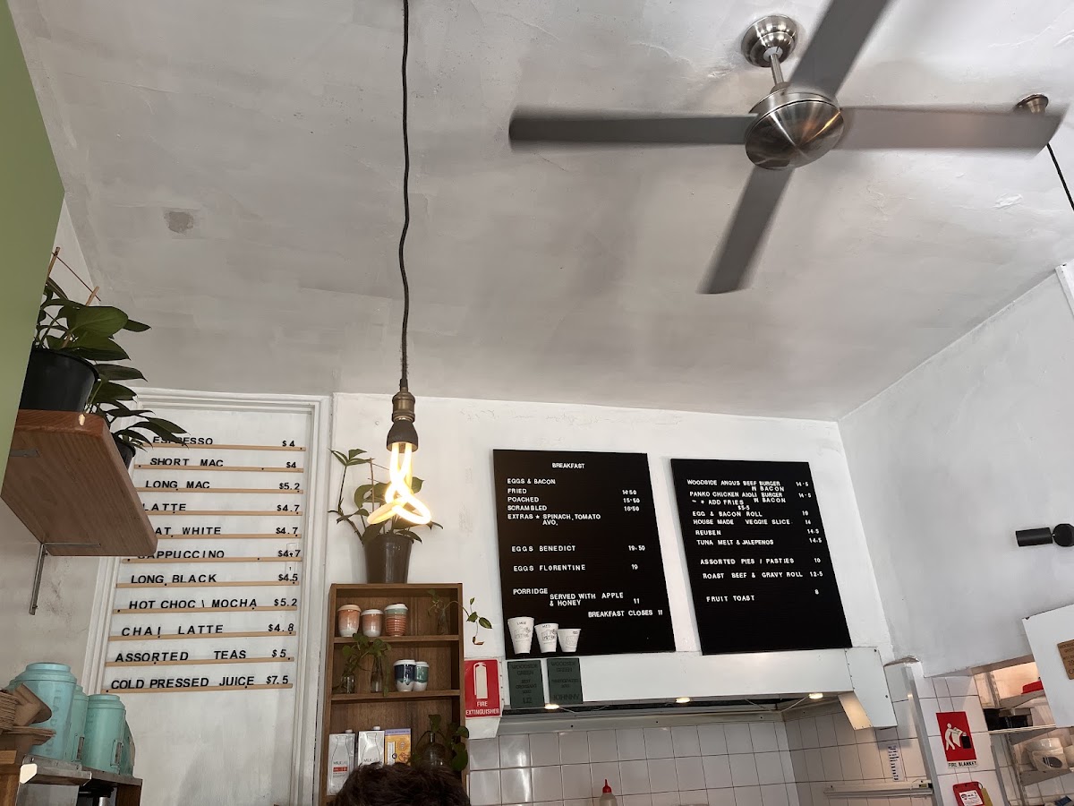 Woodside Green menu board