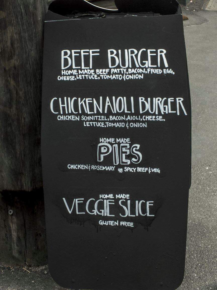 Woodside Green menu board