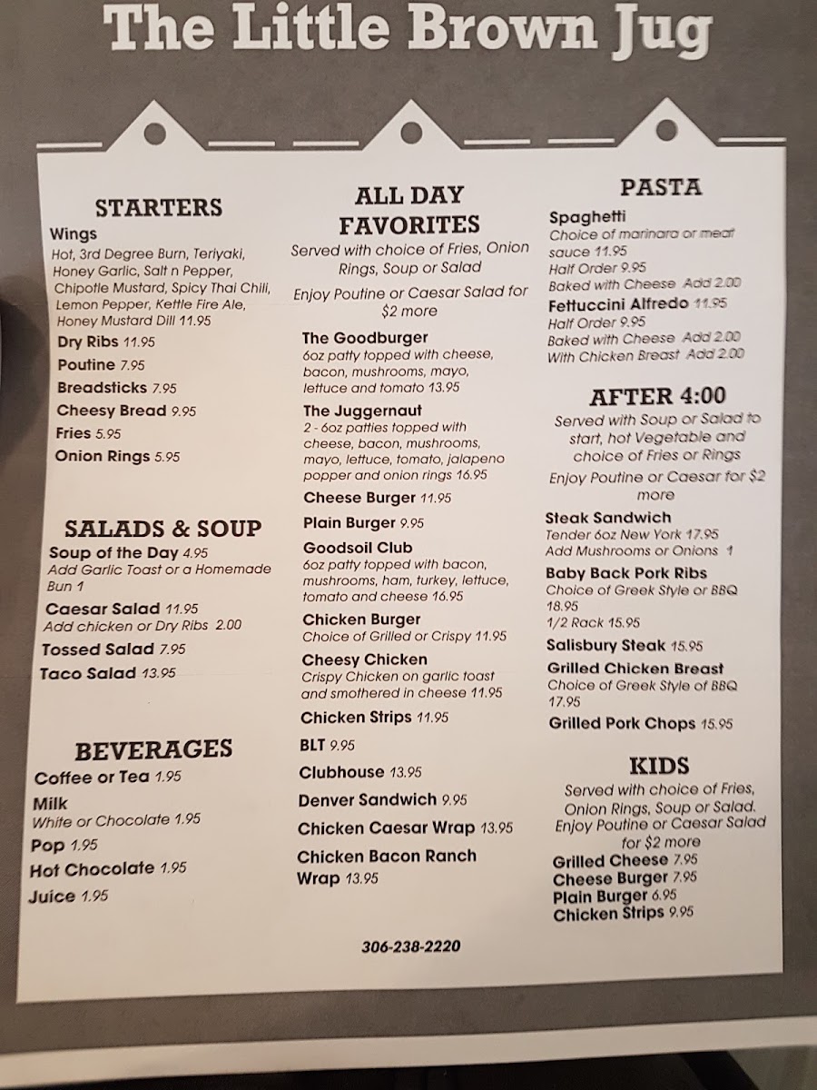 The Sunshine Cafe menu board