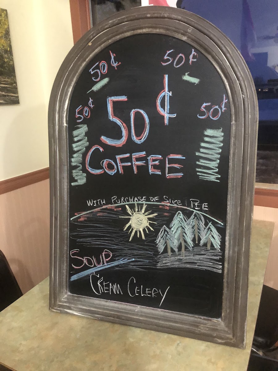 The Sunshine Cafe menu board