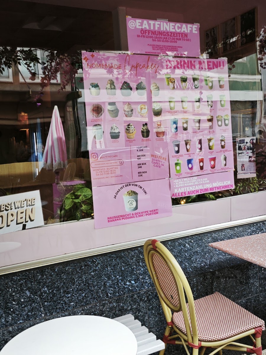 Homemade We Eat Fine menu board